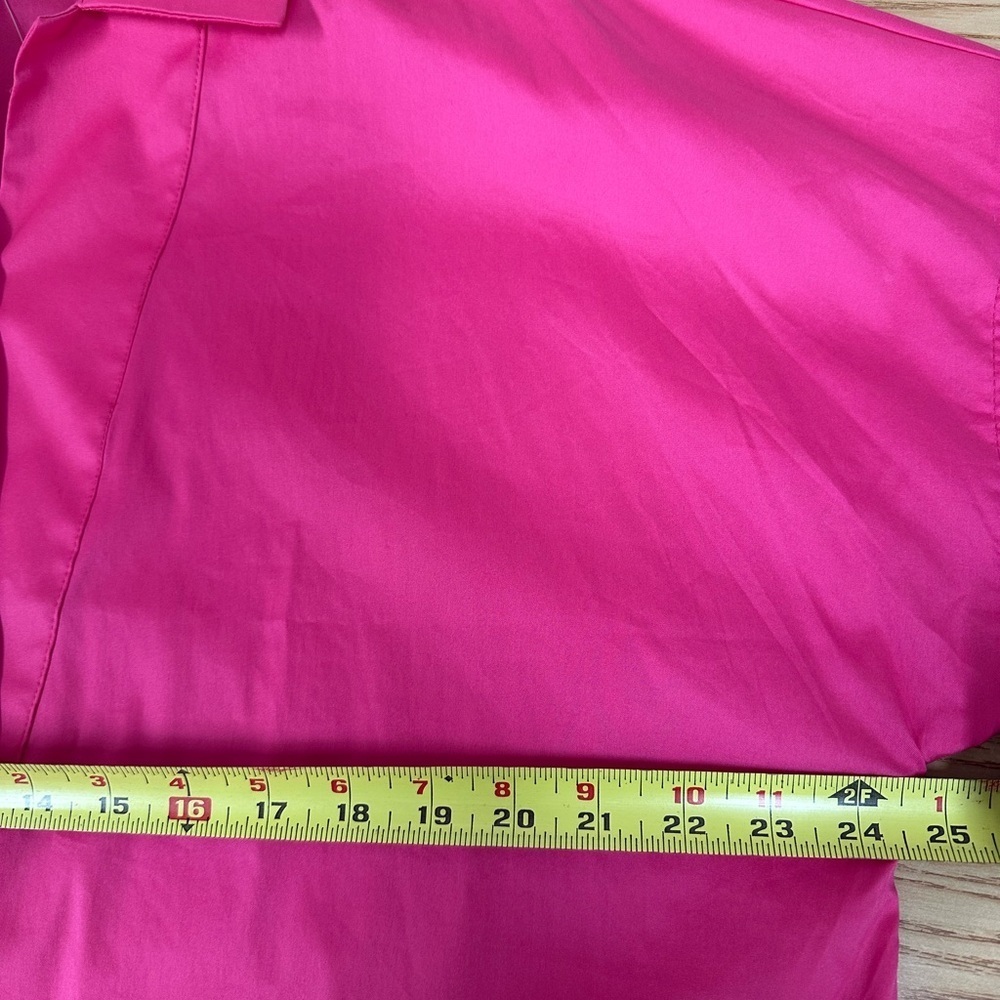 Chico's Top Shirt Blouse 3/4 Sleeve V Neck Dolman Popover Pink Poplin Women XL 3 - Picture 7 of 8
